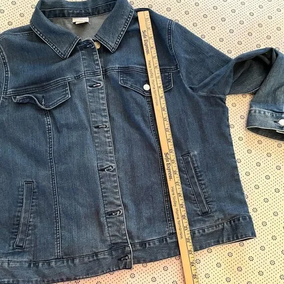 Jaclyn Smith Basic Blue Denim Jean Jacket 2XL - Picture 8 of 11